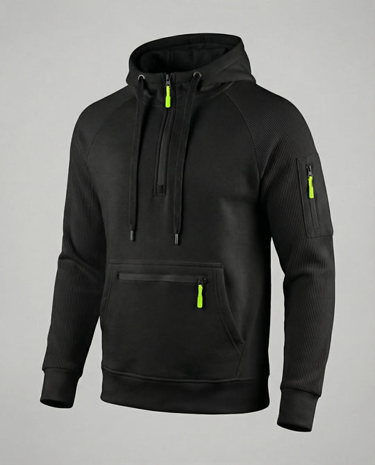 Herren sportlicher Hoodie mit praktischen Reißverschlusstaschen und verstellbarem Kapuzenzug R&B