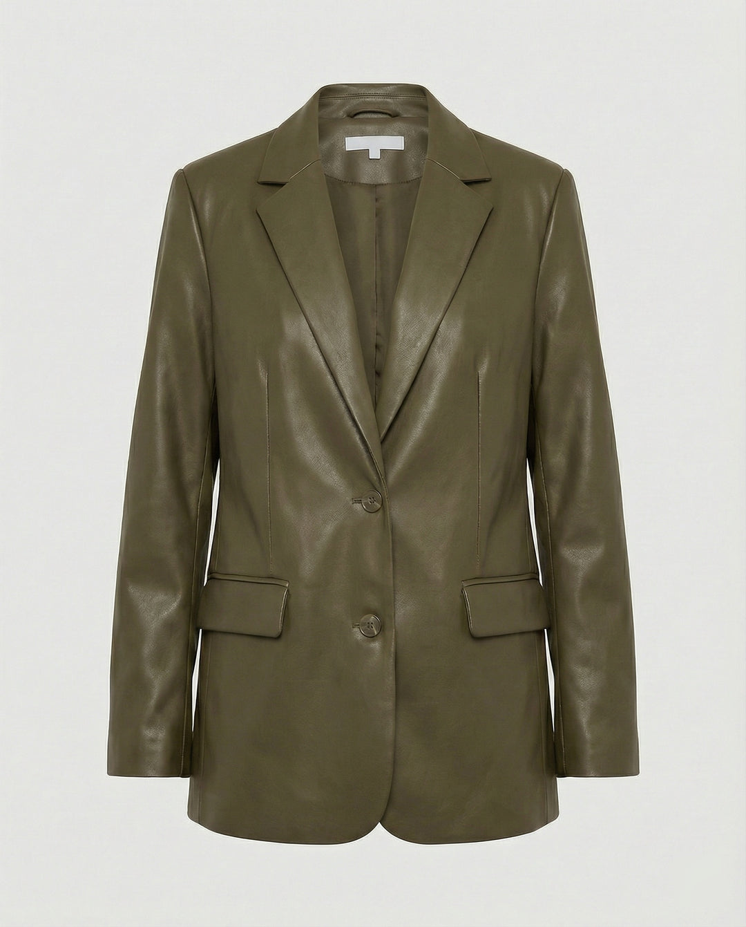 Damen Oversized Kunstleder Blazer im Trend-Look