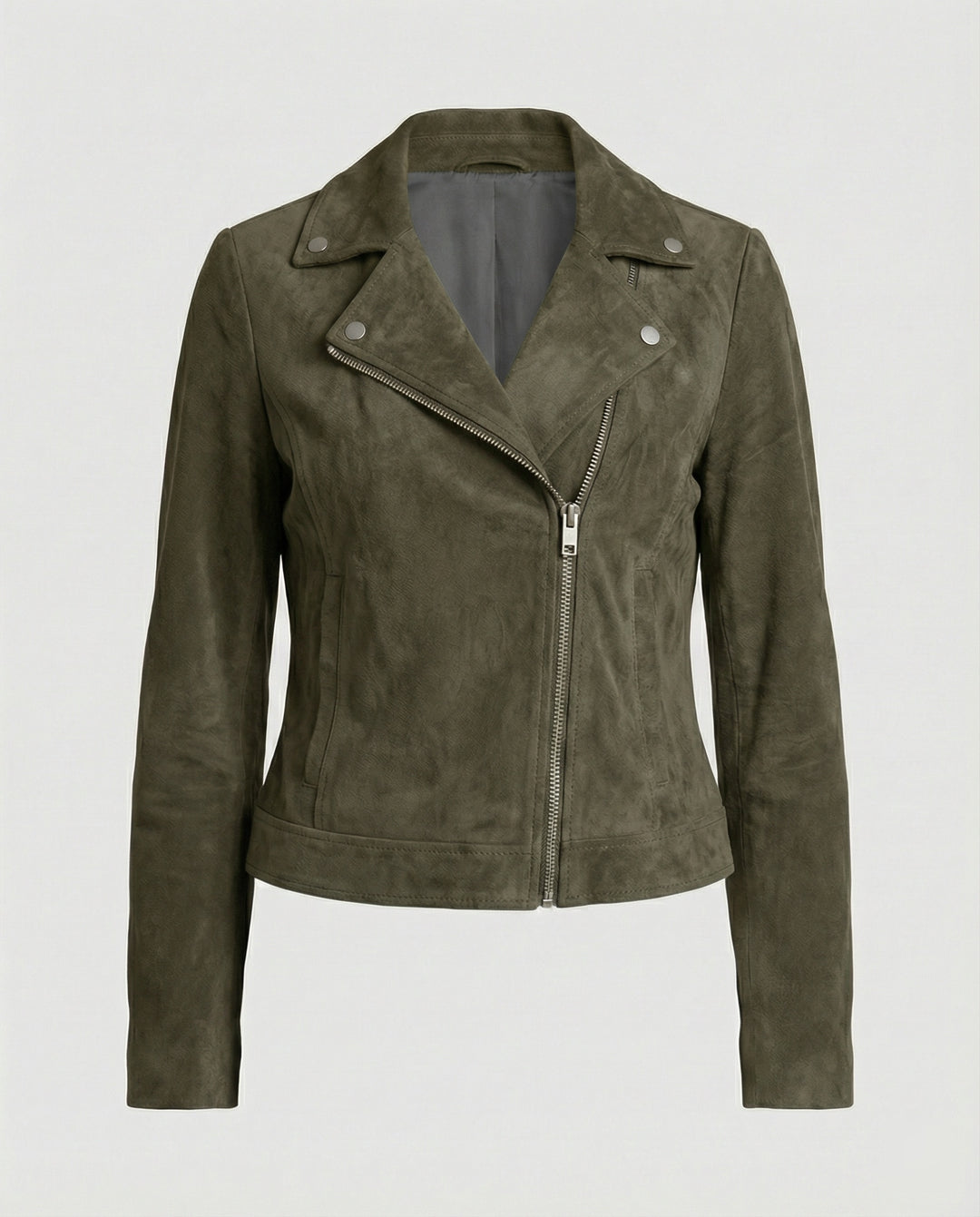 Braune Lederjacke Damen Wildlederoptik