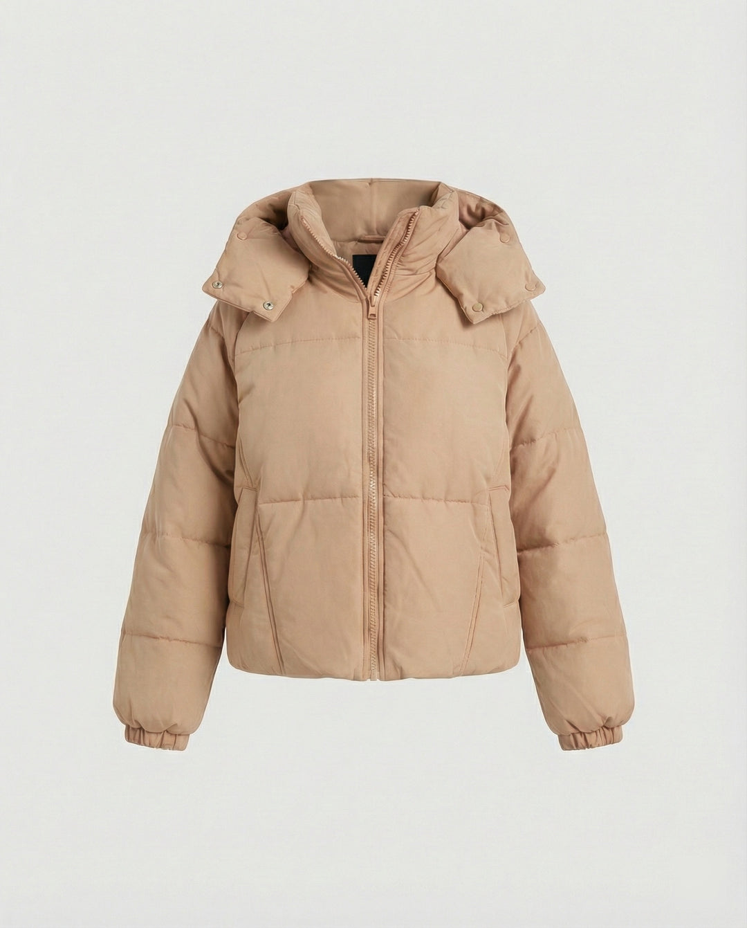 Steppjacke Damen modisch mit abnehmbarer Kapuze und Taschen