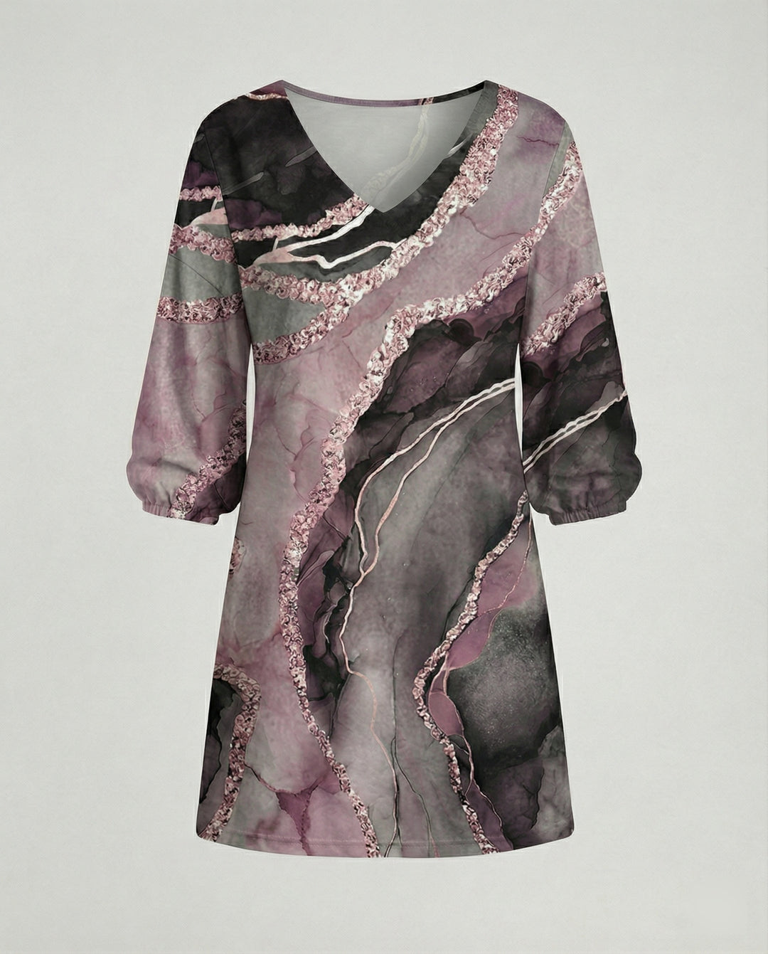 Maxikleid Damen Vintage Rosenprint