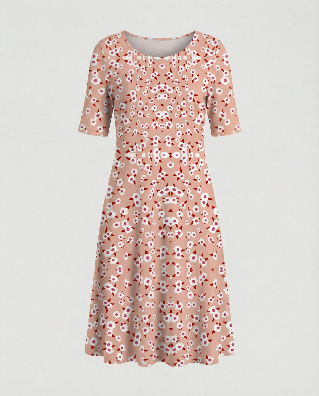Damen Midikleid A-Linie Freizeitkleid