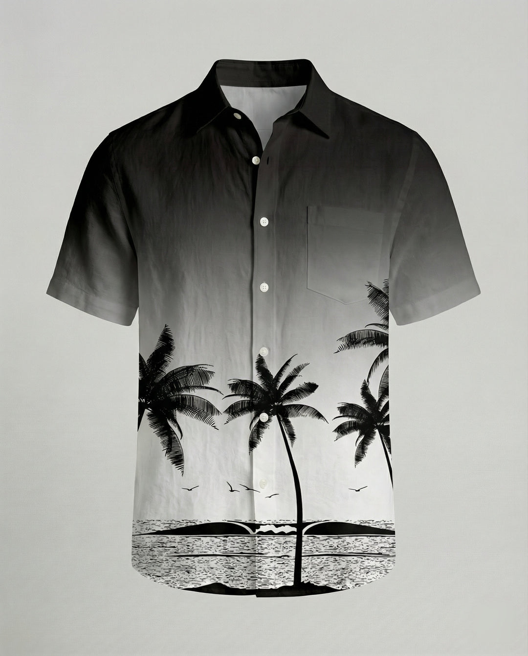 Kurzarm Hawaiihemd Herren Palmenprint