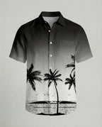 Kurzarm Hawaiihemd Herren Palmenprint