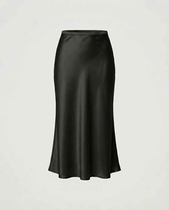 Damen eleganter Midirock mit sanftem Schnitt und hohem Bund R&B