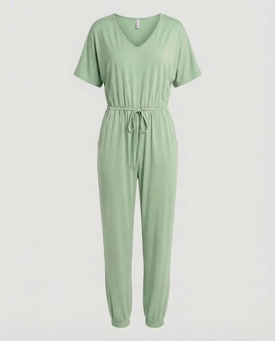 Damen Leichter Jumpsuit mit lockerer Passform und variabler Taille R&B