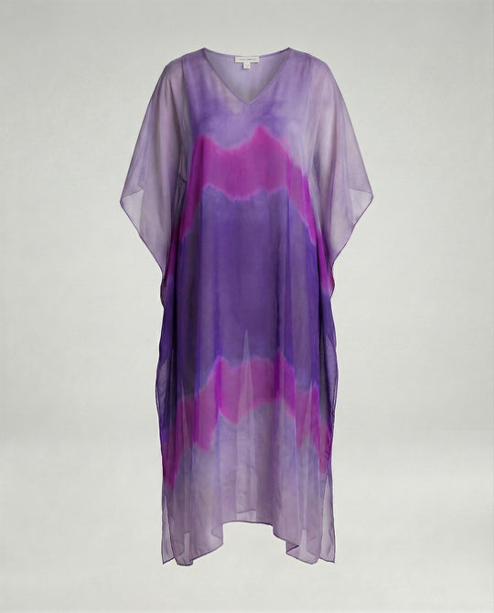 Damen Kaftan Kleid Chiffon V-Ausschnitt