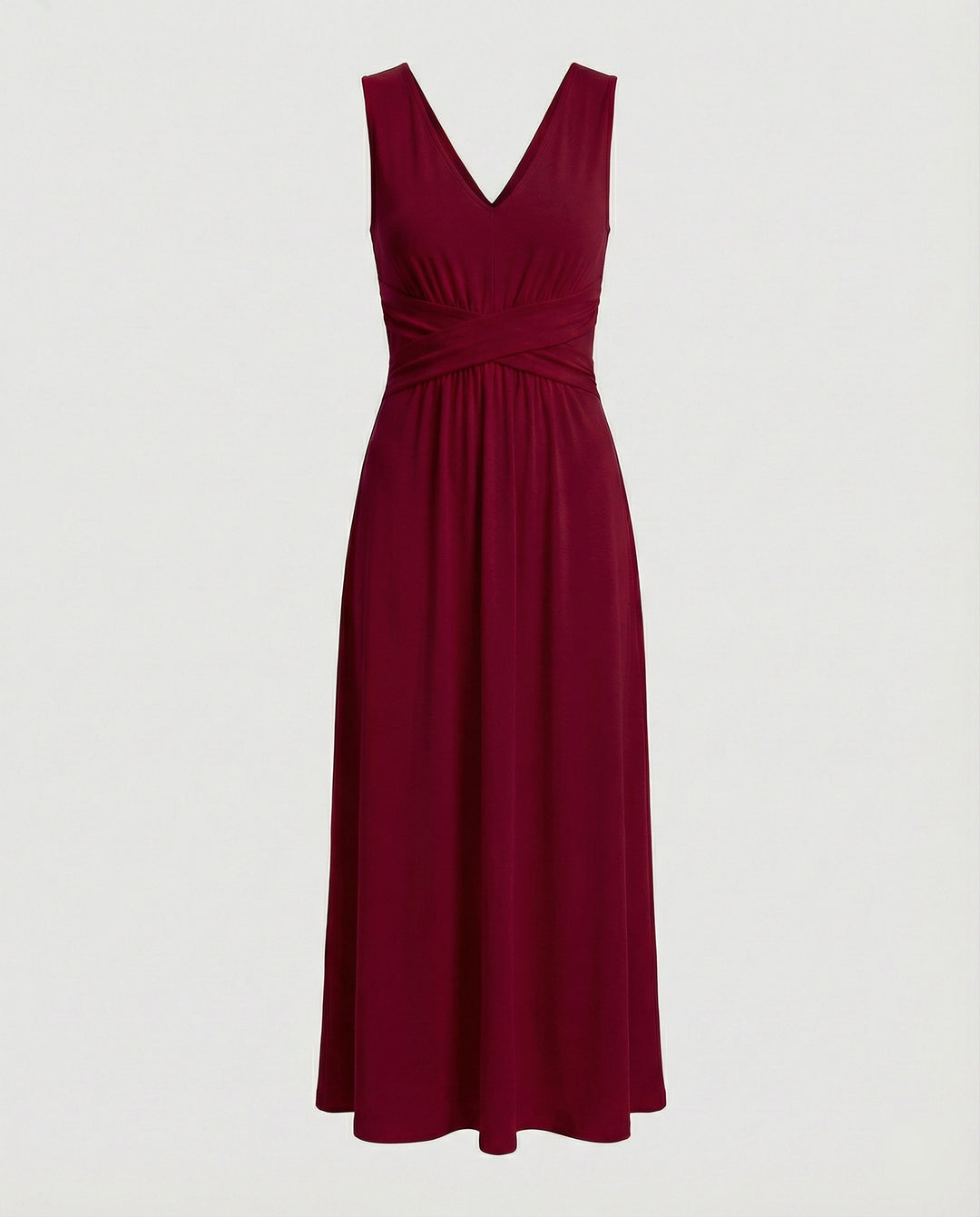 Damen Maxikleid V Ausschnitt ärmellos