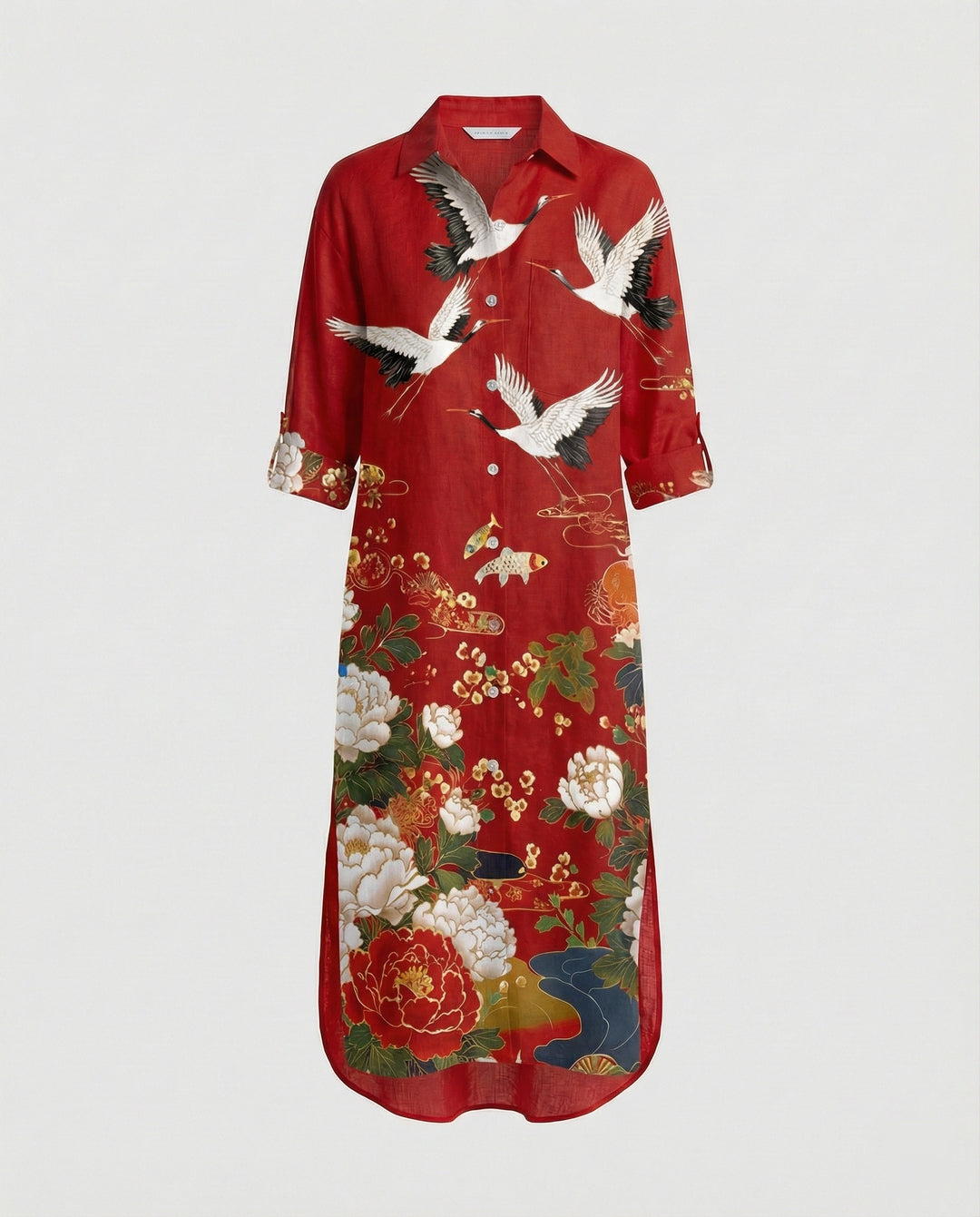 Damen Kaftan Kleid lang Seidenoptik