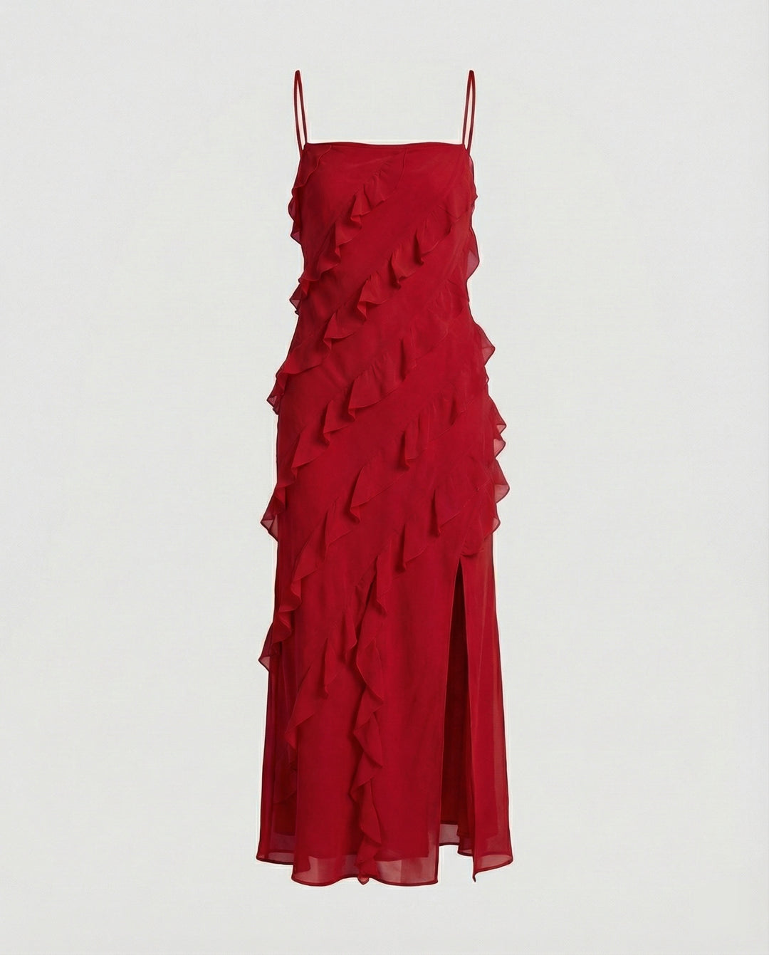 Damen Maxikleid mit Volants