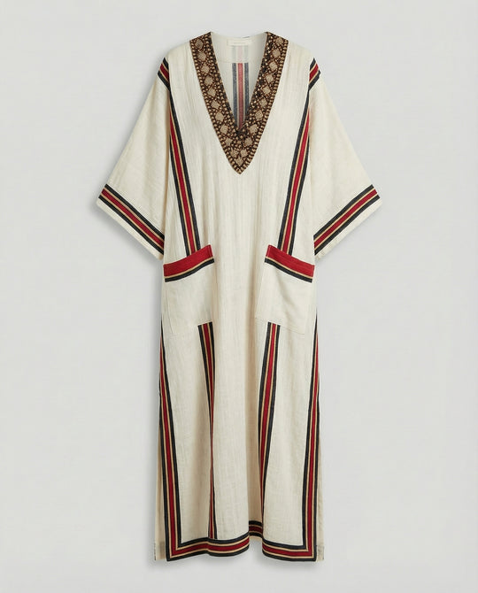 Leinen Kaftan Maxikleid Damen