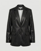 Damen Oversized Kunstleder Blazer im Trend-Look