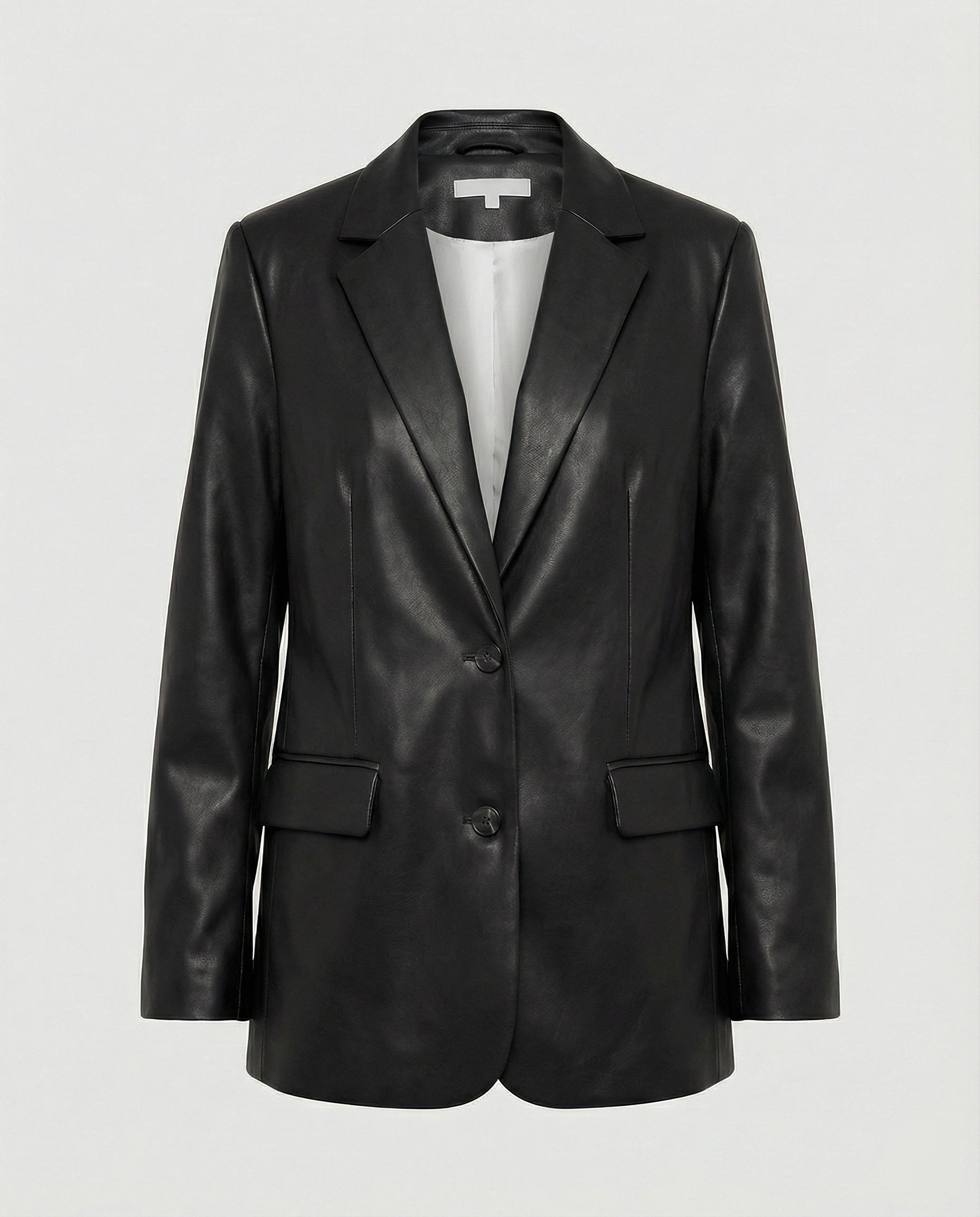 Damen Oversized Kunstleder Blazer im Trend-Look