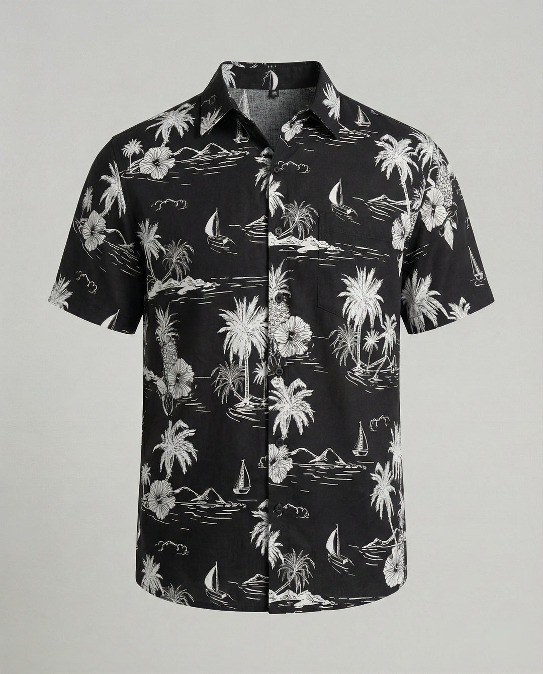 Kurzarm Hawaiihemd Herren Palmenprint