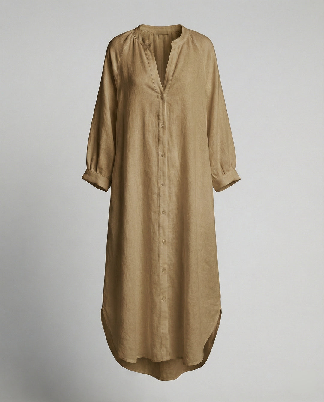 Damen Leinenkleid Kaftan lang