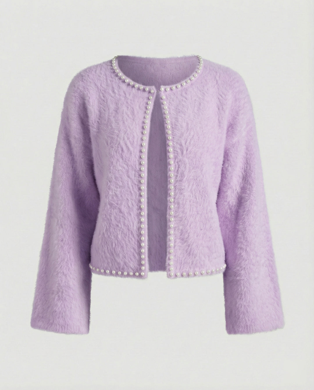 Strickjacke Damen flauschig mit Perlenverzierung