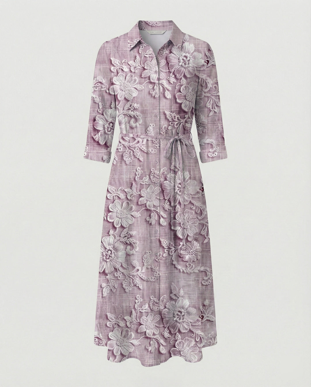 Maxikleid Damen Floral Leinenmix