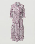 Maxikleid Damen Floral Leinenmix