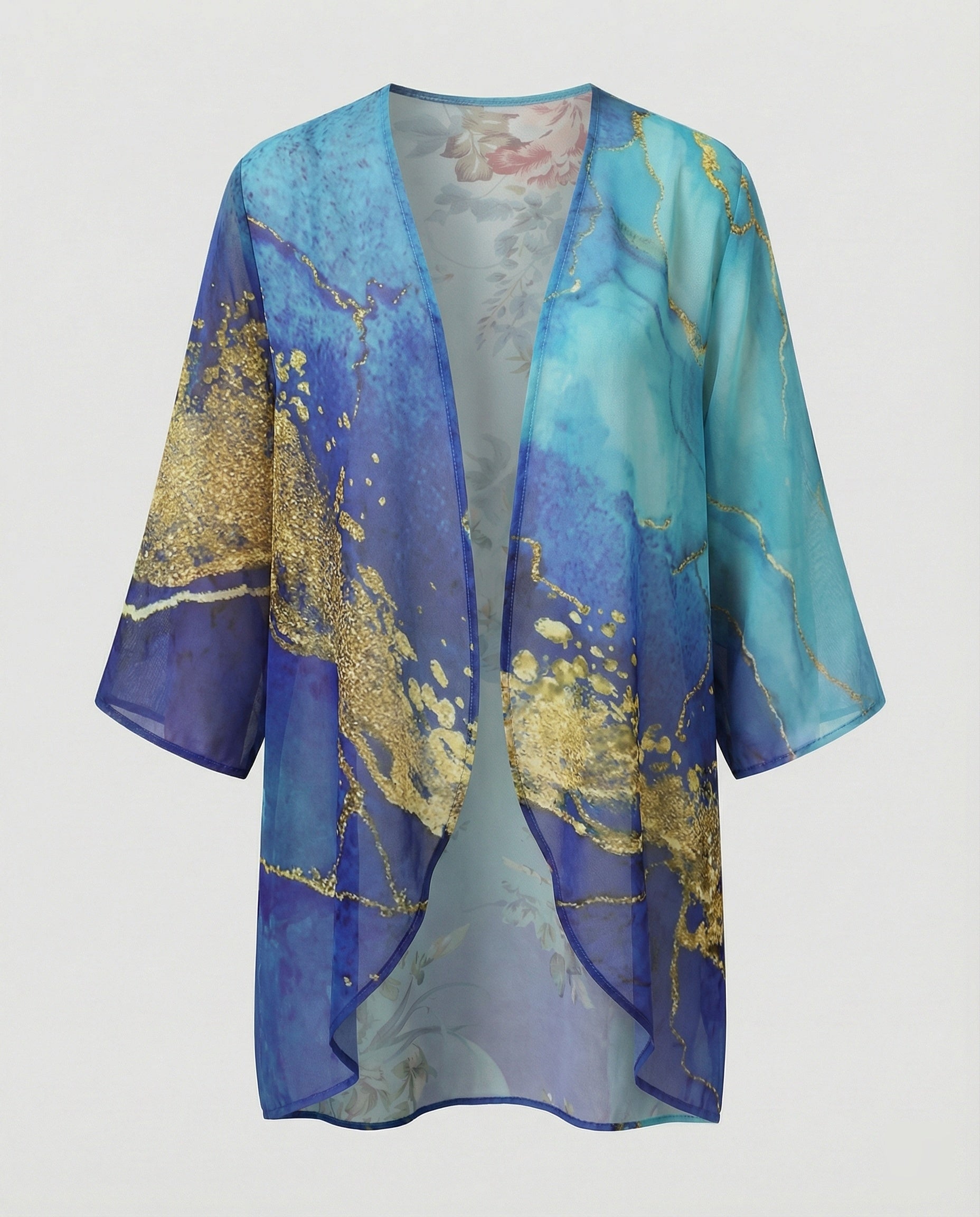 Offener Kimono Damen Floral