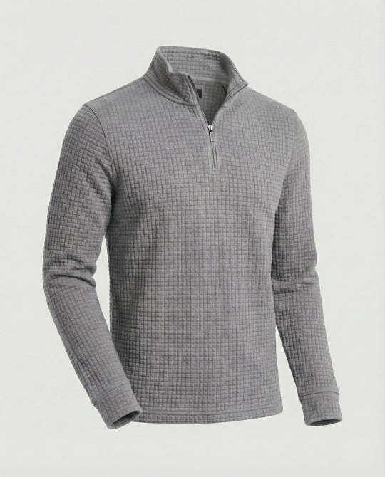 Herren funktionales Langarmshirt mit modernem Stehkragen und Reißverschluss R&B