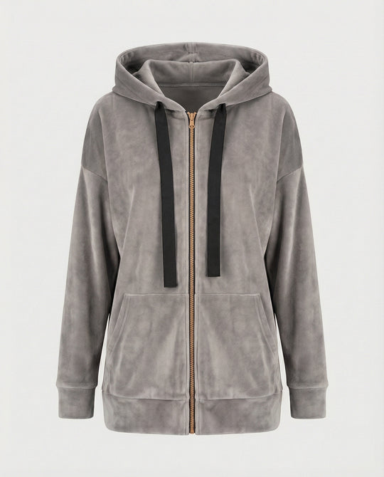 Freizeitkleidung Damen Velours Kapuzenjacke