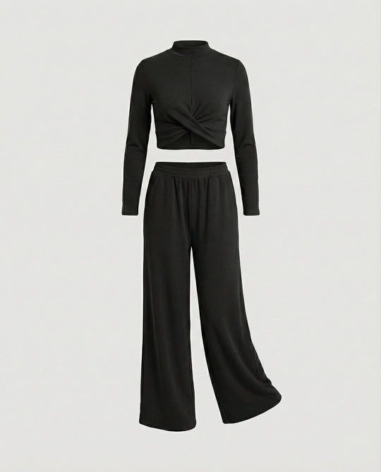 Zweiteiler Set Damen mit Twist-Oberteil
