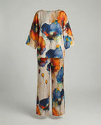 Damen Zweiteiler Set Satin Kimono