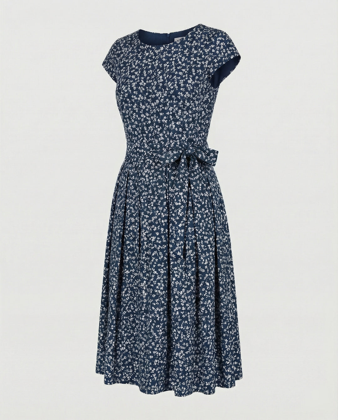 Damen Midi-Kleid mit Taillengürtel