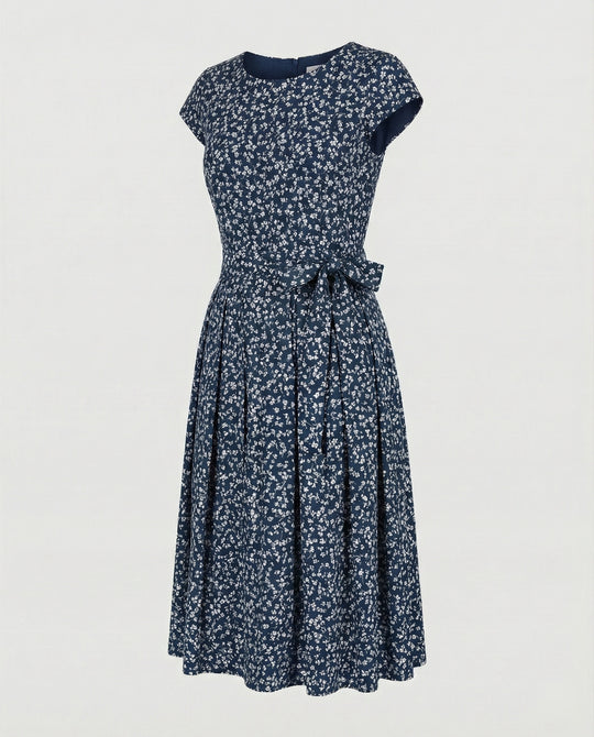 Damen Midi-Kleid mit Taillengürtel