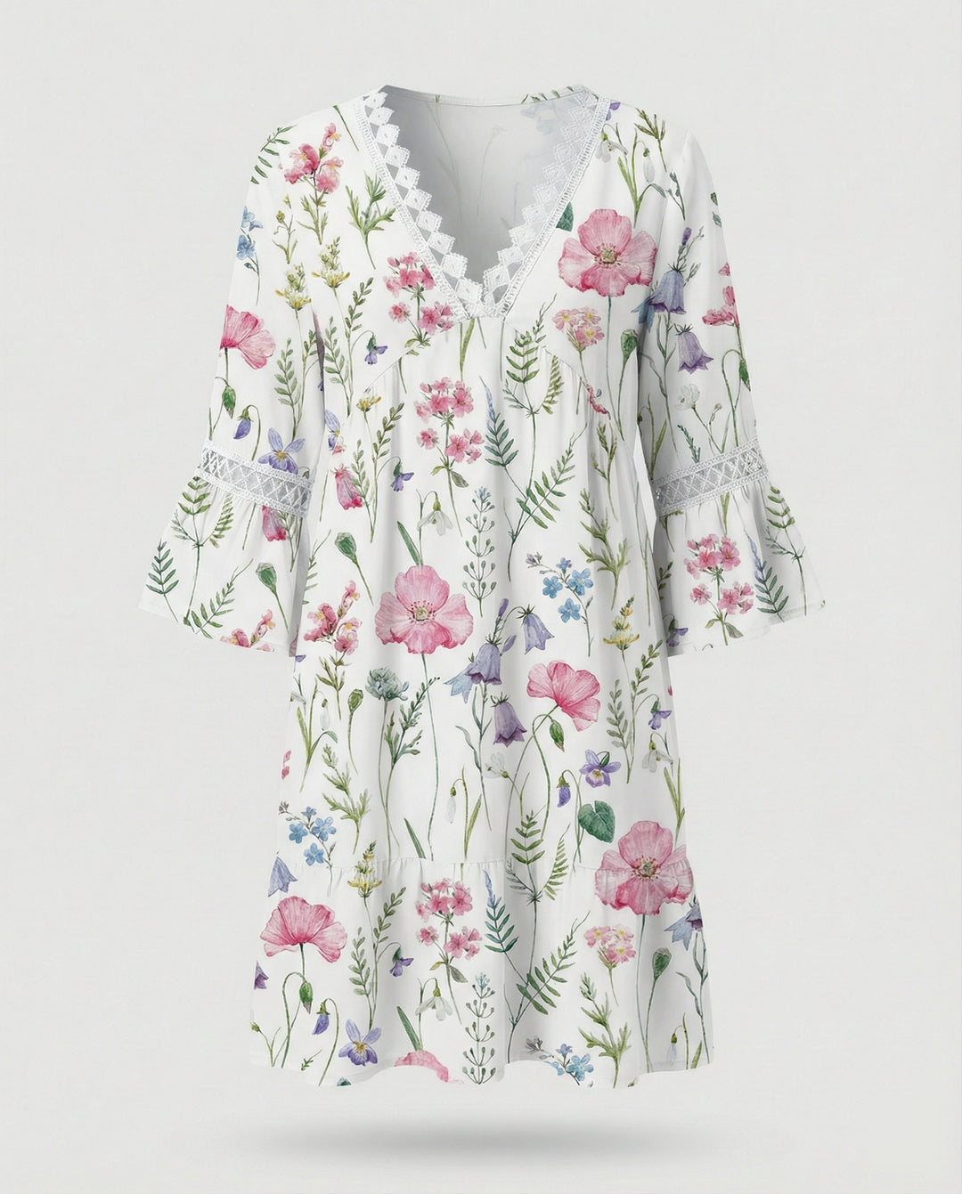 Damen Minikleid A-Linie floral