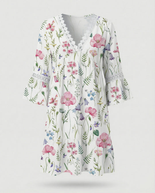 Damen Minikleid A-Linie floral