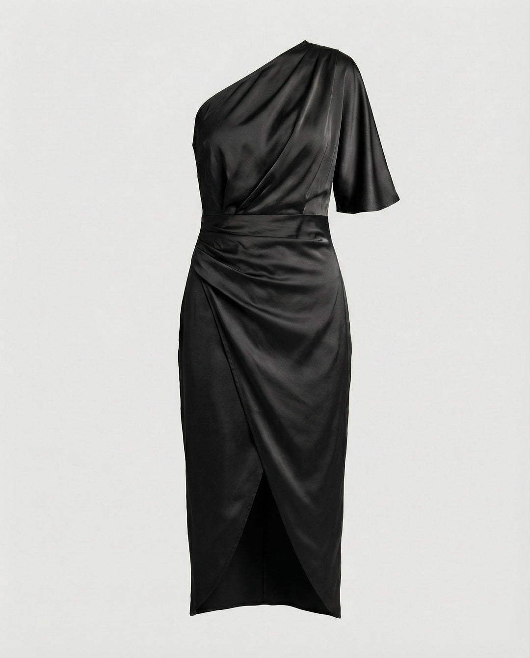 Elegantes Abendkleid lang aus Satin mit Schlitz