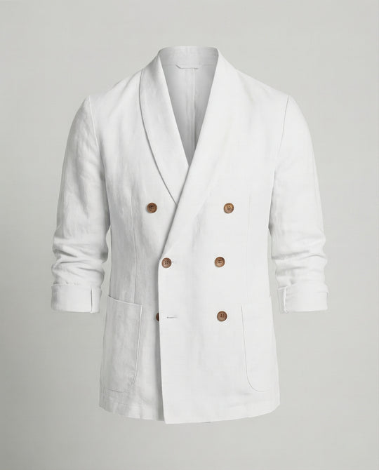 Herren Leichte Leinenjacke mit doppelter Knopfleiste