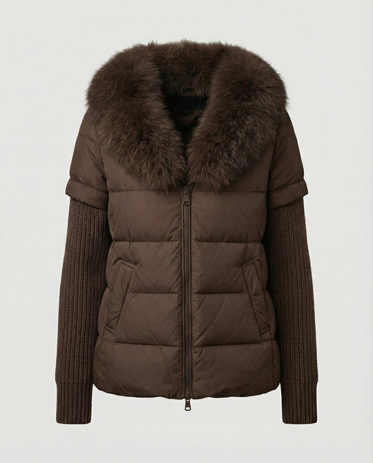 Steppjacke Damen mit luxuriösem Kunstfellkragen