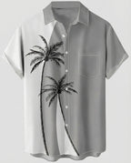 Kurzarm Hawaiihemd Herren Palmenprint