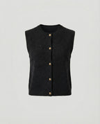 Damen Strickweste elegant mit Knopfverschluss