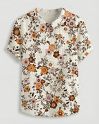 Damen Bluse Leinen Peter Pan Kragen