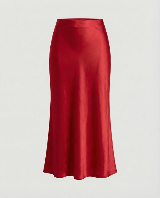 Damen Longskirt aus glattem Satin von R&B