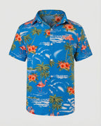 Kurzarm Hawaiihemd Herren Palmenprint