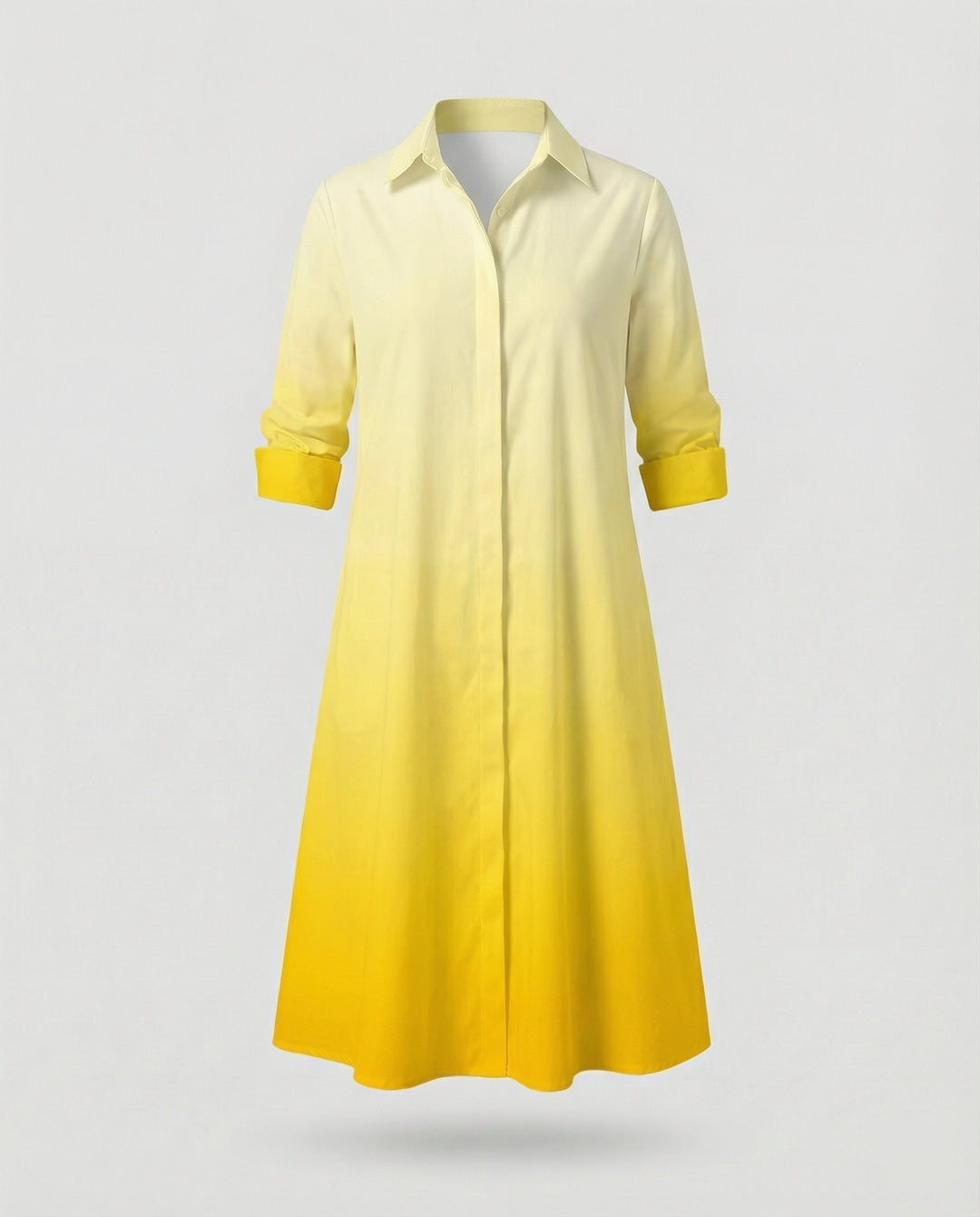 Damen Hemdblusenkleid Baumwolle Freizeit
