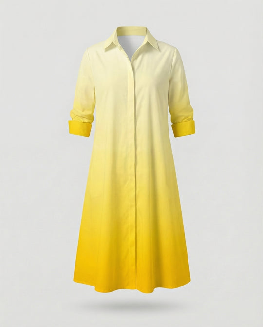 Damen Hemdblusenkleid Baumwolle Freizeit