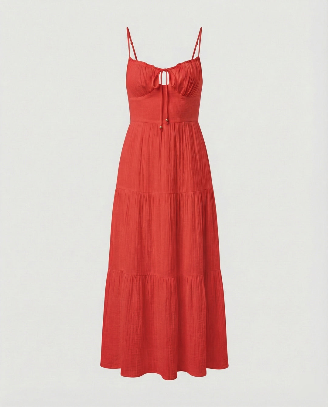 Damen Maxikleid mit verstellbaren Rüschen