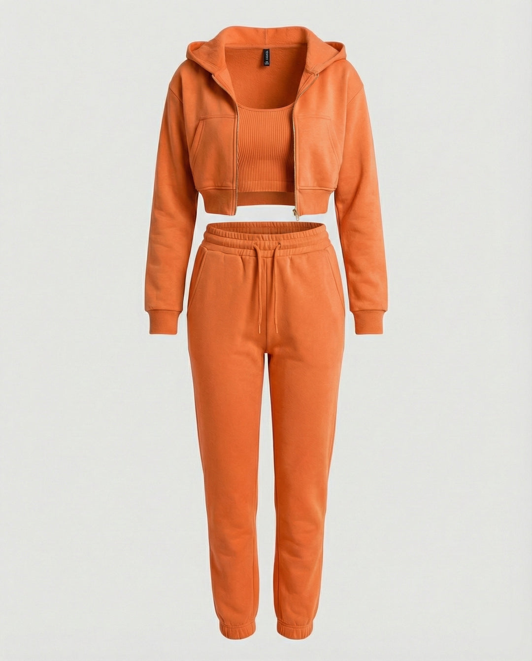 Jogginganzug Damen Lounge-Set mit Cropped Hoodie