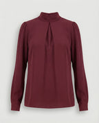 Damen elegante Bluse mit Stehkragen R&B