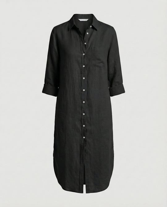 Damen Hemdkleid Oversize Midi