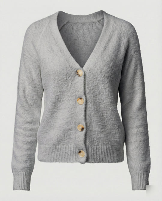 Damen Strickcardigan kuschelig mit dekorativen Knöpfen