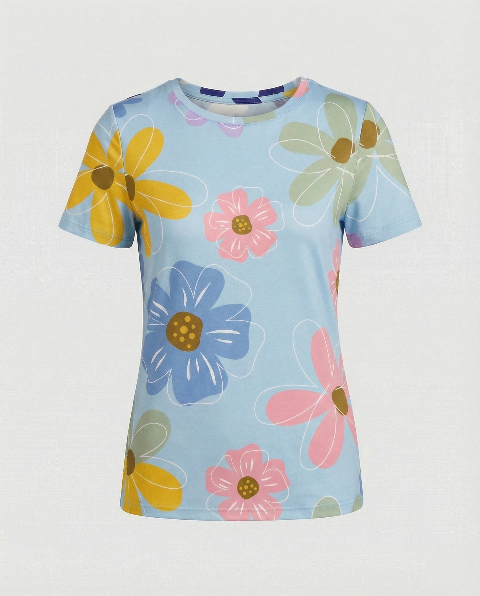Kurzarmshirt Damen Mit Blumenprint