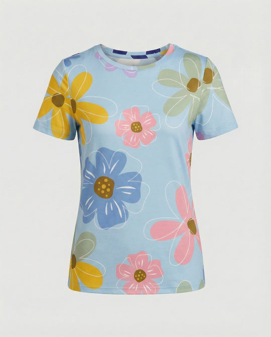 Kurzarmshirt Damen Mit Blumenprint