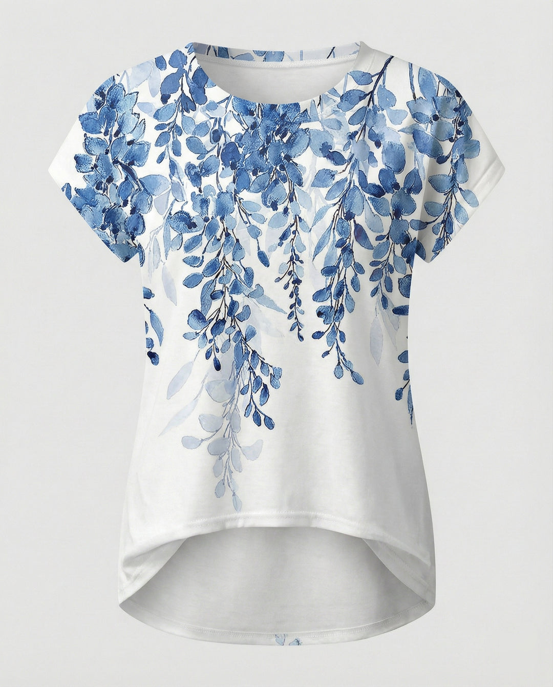 Aquarell Sommerbluse Damen Asymmetrisch