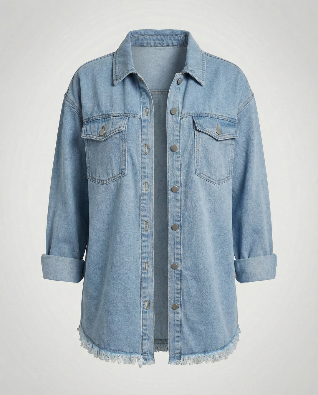 Damen Langarmhemd Jeansjacke Stil